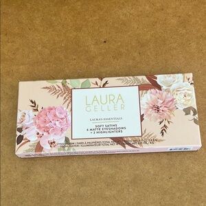 🌸 Laura Geller Floral Soft Satins Eyeshadow Set w 2 highlighters